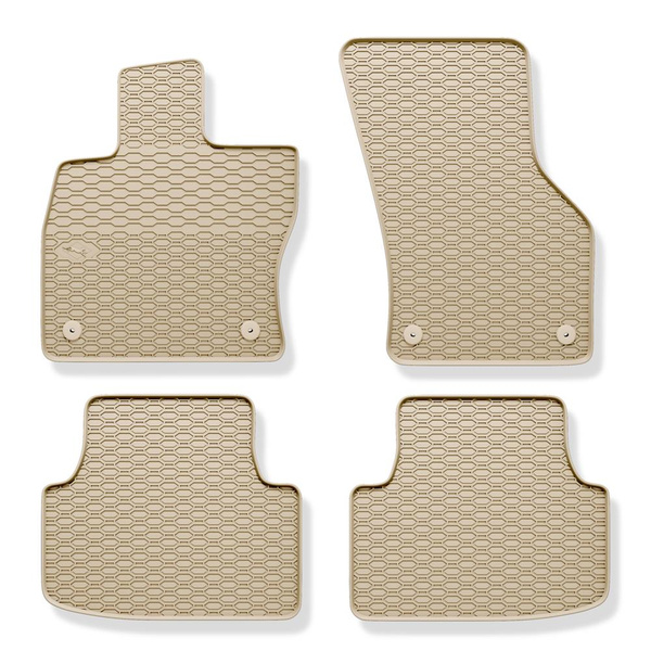 Tapis de sol en caoutchouc adapté pour Volkswagen Passat B8 Berline, SW (2014-2023) - tapis de voiture - beige - 4 pcs.