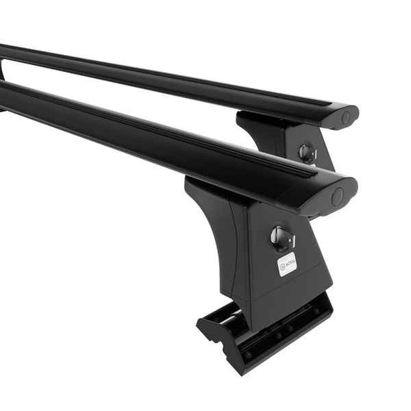 Barres de toit en aluminium adapté pour BMW 7 G11 Berline (2015-2022) - Porte-Bagages de Voiture noir - points de montage - (suivant le modèle de voiture ils peuvent se situer à différents endroits)