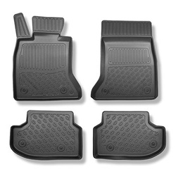 Tapis de sol en TPE adapté pour BMW 5 F10 Berline (12.2015-10.2022) - sans X-drive; distance entre les rails du siège avant (partie arrière) 365 mm - tapis de voiture - noir