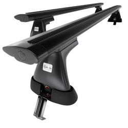 Barres de toit en aluminium adapté pour Alfa Romeo 166 Berline (2004-2007) - Porte-Bagages de Voiture noir - toit normal