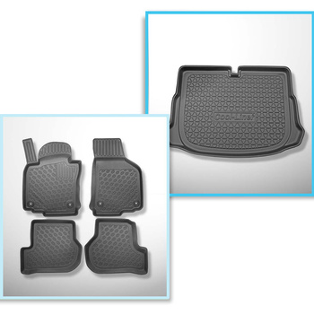 Kit tapis de coffre et tapis de voiture TPE PREMIUM pour: Volkswagen Scirocco III Coupé (06.2008-2017)