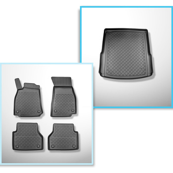Kit tapis de coffre et tapis de voiture TPE pour: Audi A6 C8 4H Avant (09.2018-.