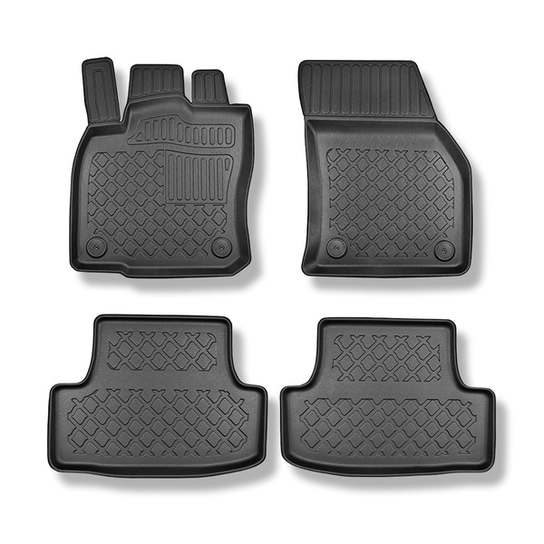 Tapis de sol en TPE adapté pour Audi Q2 GA SUV (10.2016-....) - tapis de voiture - noir