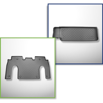 Kit tapis de coffre et tapis de voiture TPE pour: Tesla Model X SUV (01.2021-...