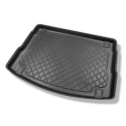 Tapis de coffre adapté pour Hyundai i30 III PD Hayon (02.2017-....) - bac de coffre - protection de coffre voiture - coffre supérieur; avec plancher deux niveaux du coffre; non pour 48V-Hybrid; sans caisson de graves