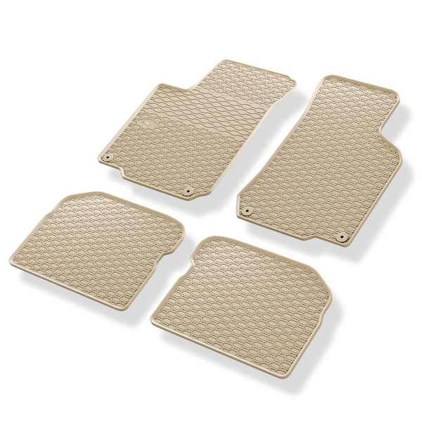 Tapis de sol en caoutchouc adapté pour Volkswagen Bora I Berline, SW (1997-2005) - tapis de voiture - beige - 4 pcs.