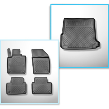 Kit tapis de coffre et tapis de voiture TPE pour: Volvo V60 II Break (07.2018-..