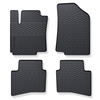 Tapis de sol en caoutchouc adapté pour Kia Rio III Hayon, Berline (2011-2016) - tapis de voiture - noir - 4 pcs.