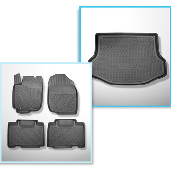 Kit tapis de coffre et tapis de voiture TPE PREMIUM pour: Toyota RAV4 IV SUV (03