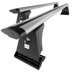 Barres de toit en aluminium adapté pour Citroen C6 Berline (2005-2012) - Porte-Bagages de Voiture argent - points de montage - (suivant le modèle de voiture ils peuvent se situer à différents endroits)