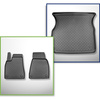 Kit tapis de coffre et tapis de voiture TPE pour: Tesla Model X SUV (10.2016-12.2020) - 6/7 places;solo anteriori;coffre supérieur;pour l'espace derriere 2e rangée de sieges (3e rangée abaissée)