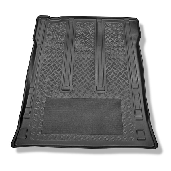 Tapis de coffre adapté pour Mercedes-Benz eVito Tourer (10.2020-....) - bac de coffre - protection de coffre voiture - pour l'espace derriere 2e rangée de sieges (3e rangée dans la voiture ou enlevée); version longue (empattement 3.200 mm; longueur de l’a