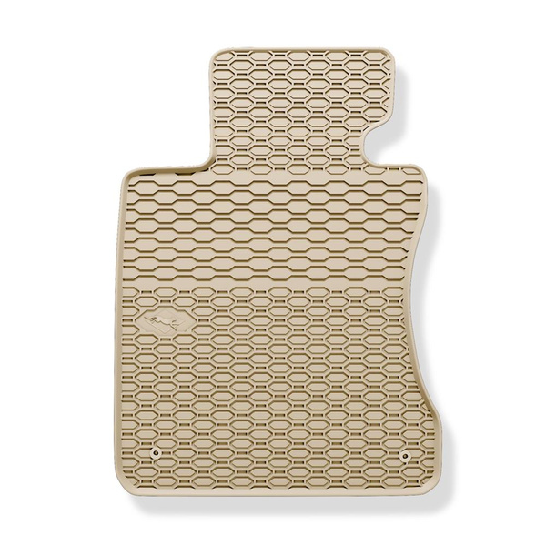 Tapis de sol en caoutchouc adapté pour BMW 5 E60, E61 Berline, Touring (2003-2010) - tapis de voiture - beige - 4 pcs.