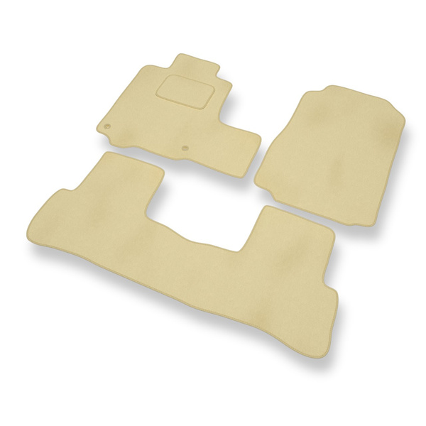Tapis de Sol Velours adapté pour Honda CR-V III SUV (2007-2012) - Premium tapis de voiture - beige