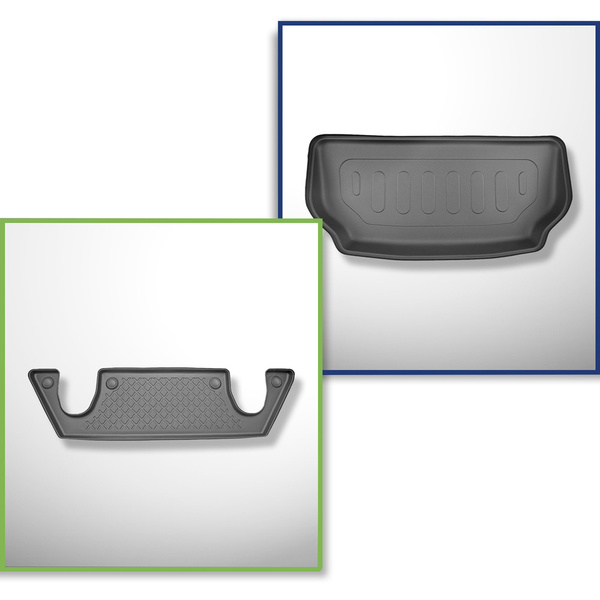 Kit tapis de coffre et tapis de voiture TPE pour: Tesla Model X SUV (01.2021-....)