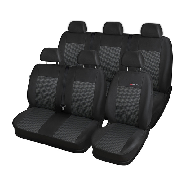 Housses de siège sur mesure adaptées pour Ford Transit VII Van (2013-2019) sur deux rangées de sièges - housse siege voiture - couverture siege - E3