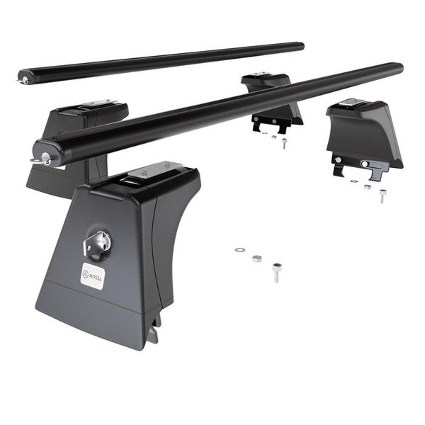 Barres de toit en aluminium adapté pour Skoda Octavia mk I Liftback (2001-2004) - Porte-Bagages de Voiture noir - points de montage - (suivant le modèle de voiture ils peuvent se situer à différents endroits)