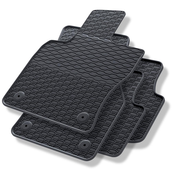 Tapis de sol en caoutchouc adapté pour Volkswagen Tiguan II (2016-2024) - tapis de voiture - noir