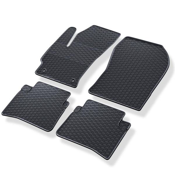 Tapis de sol en caoutchouc adapté pour Toyota Corolla XII Break, Berline (2019-....) - tapis de voiture - noir - 4 pcs.