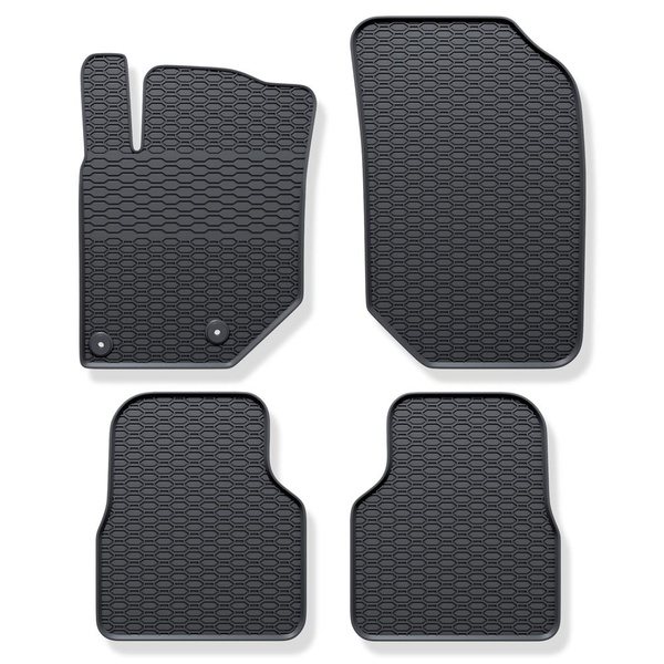 Tapis de sol en caoutchouc adapté pour Peugeot 2008 II SUV (2019-....) - tapis de voiture - noir - 4 pcs.