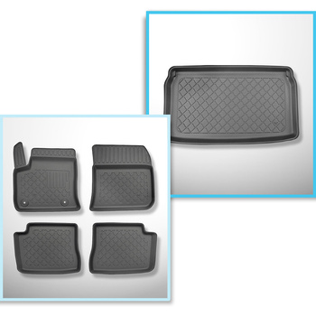 Kit tapis de coffre et tapis de voiture TPE pour: Opel Mokka-e SUV (02.2021-....
