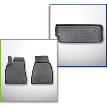 Kit tapis de coffre et tapis de voiture TPE pour: Tesla Model X SUV (10.2016-12.