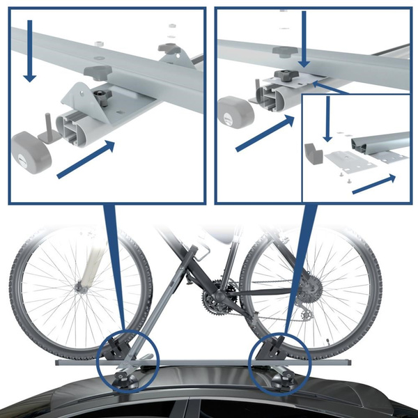 2x Porte-vélo de toit en aluminium avec clé - 2xM-17