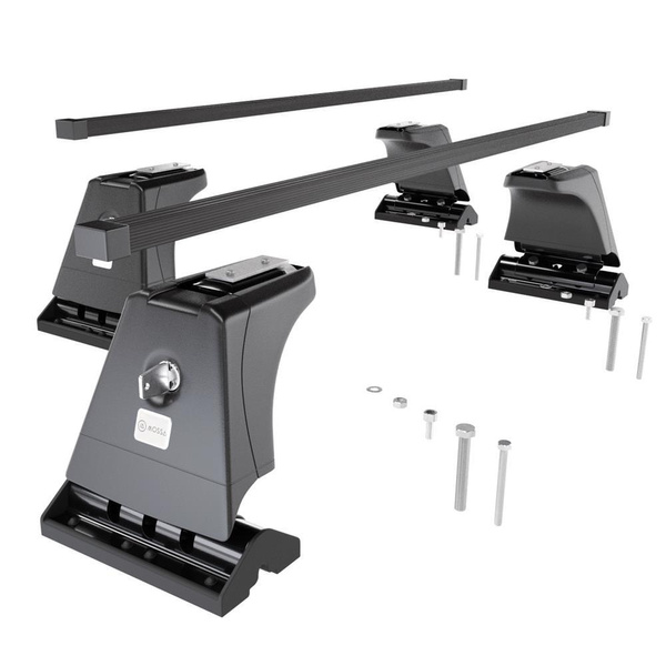 Barres de toit en acier adapté pour Volkswagen Caravelle T5 Van (2010-2015) - Porte-Bagages de Voiture noir - points de montage - (suivant le modèle de voiture ils peuvent se situer à différents endroits)