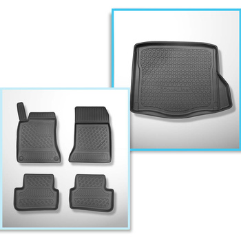 Kit tapis de coffre et tapis de voiture TPE PREMIUM pour: Mercedes-Benz CLA C117 Coupé (03.2013-03.2019)