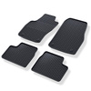 Tapis de sol en caoutchouc adapté pour Opel Astra H Caravan, Hayon, Cabriolet, Berline (2004-2013) - tapis de voiture - noir - 4 pcs.