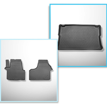 Kit tapis de coffre et tapis de voiture TPE PREMIUM pour: Fiat Talento L1 Van (2