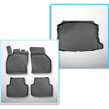 Kit tapis de coffre et tapis de voiture TPE pour: Seat Leon IV KL Hayon (03.2020