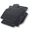 Tapis de sol en caoutchouc adapté pour Skoda Kodiaq I SUV (2016-2024) - tapis de voiture - noir - 4 pcs.