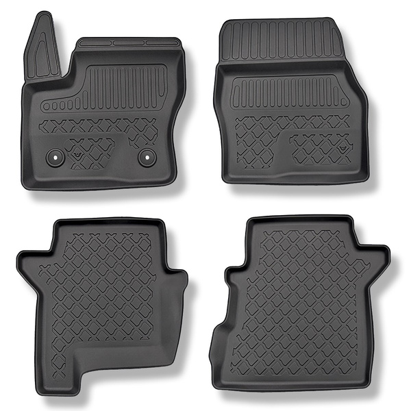Tapis de sol en TPE adapté pour Ford Tourneo Connect II Van (01.2014-2022) - 5 ou 7 sièges; sans la troisième rangée de sièges - tapis de voiture - noir