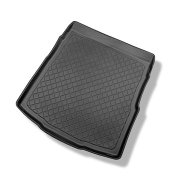 Tapis de coffre adapté pour Volkswagen Passat B8 Berline (12.2014-12.2021) - bac de coffre - protection de coffre voiture - coffre supérieur ; avec roue de secours taille normale