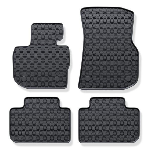 Tapis de sol en caoutchouc adapté pour BMW X3 G01 SUV (2017-2024) - tapis de voiture - noir - 4 pcs.