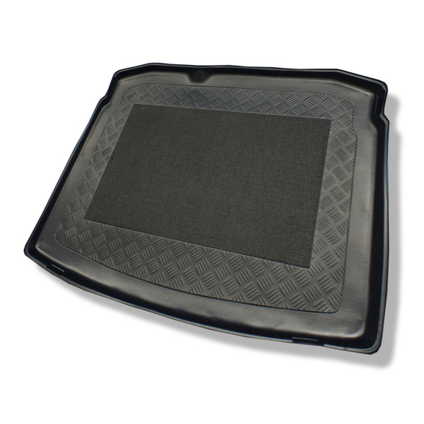 Tapis de coffre adapté pour Volkswagen Golf VI 5K Comfortline Hayon (09.2008-09.2012) - bac de coffre - protection de coffre voiture - avec roue de secours à usage temporaire ou kit de réparation