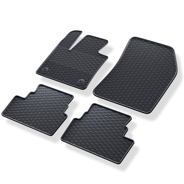 Tapis de sol en caoutchouc adapté pour Peugeot 3008 II SUV (2016-2024) - tapis de voiture - noir - 4 pcs.