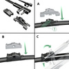 Balais d'essuie-glace de pare-brise adaptés pour Volkswagen Touran I Monospace (02.2003-05.2010) bras simultanés - essuie-glace pour lunette avant - kit essuie glaces - balais plat