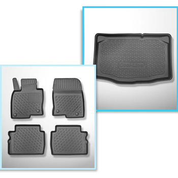 Kit tapis de coffre et tapis de voiture TPE PREMIUM pour: Mazda 2 III DJ Hayon (02.2015-....)