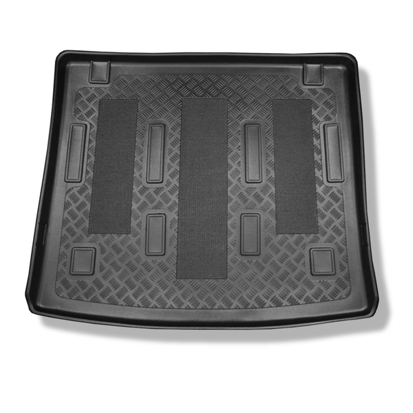 Tapis de coffre adapté pour Fiat Doblo II Break (2010-06.2022) - bac de coffre - protection de coffre voiture - 7 places (possibilité de découper les ouvertures pour les sieges de 3e rangée)