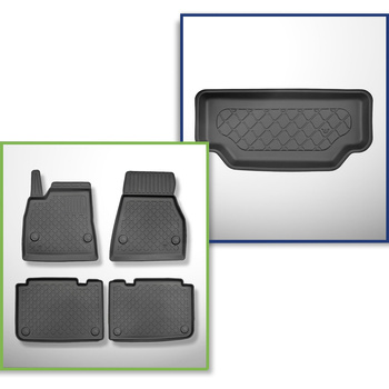 Kit tapis de coffre et tapis de voiture TPE pour: Tesla Model S 0 Liftback (04.2