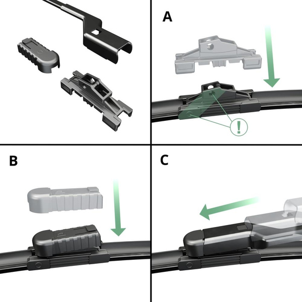 Balais d'essuie-glace de pare-brise adaptés pour Volvo XC70 II Crossover (08.2007-2016) - balais plat