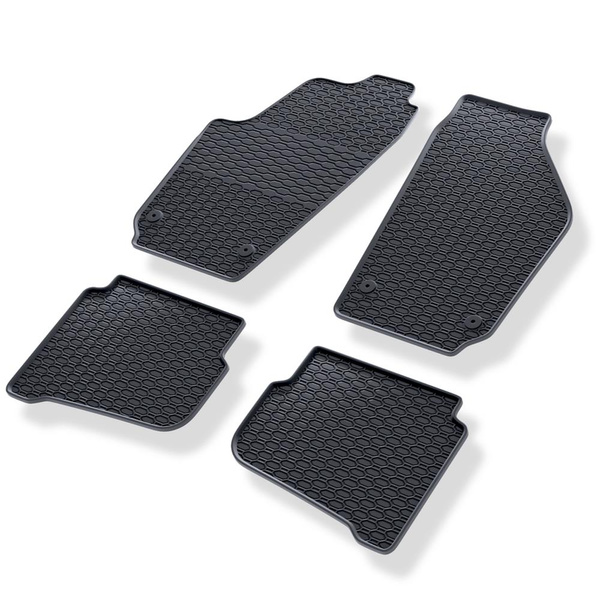 Tapis de sol en caoutchouc adapté pour Skoda Fabia I Hayon (1999-2008) - tapis de voiture - noir - 4 pcs.