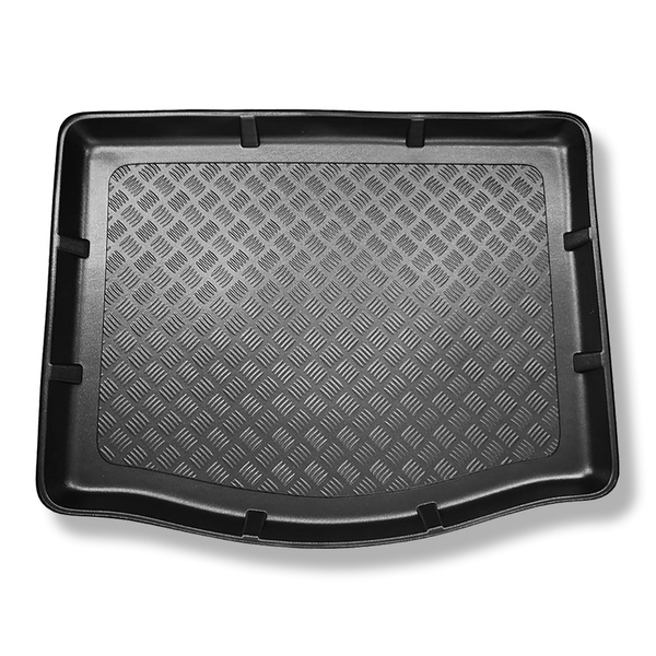 Tapis de coffre adapté pour Ford Focus III Hayon (03.2011-08.2018) - bac de coffre - protection de coffre voiture - avec roue de secours à usage temporaire ou kit de réparation