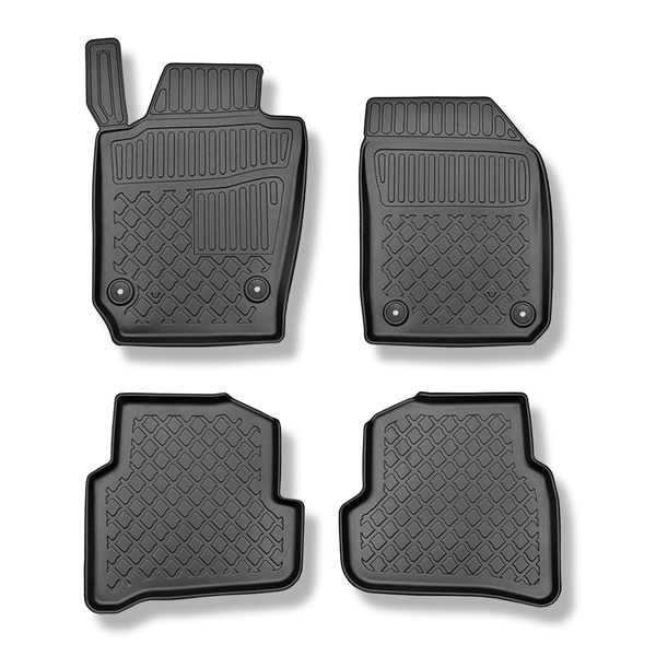 Tapis de sol en TPE adapté pour Skoda Fabia III NJ Hayon (12.2015-10.2022) - tapis de voiture - noir