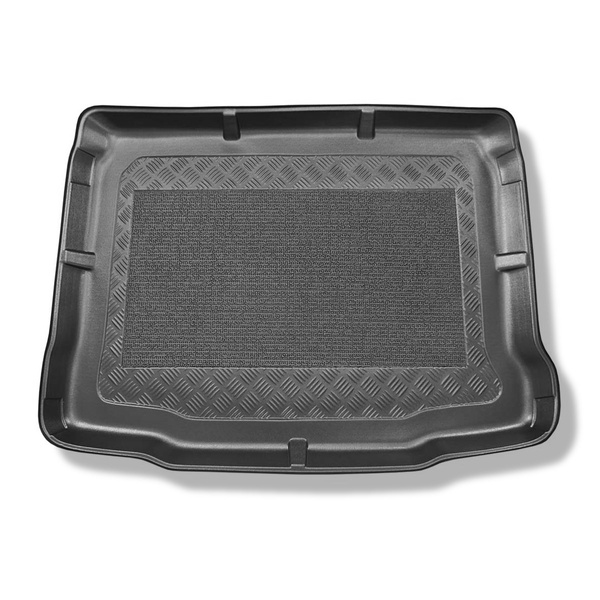 Tapis de coffre adapté pour Skoda Yeti SUV (06.2009-11.2017) - bac de coffre - protection de coffre voiture - coffre inférieur ; avec roue de secours à usage temporaire ou kit de réparation