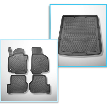 Kit tapis de coffre et tapis de voiture TPE PREMIUM pour: Skoda Octavia II 1Z Br