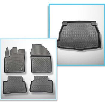 Kit tapis de coffre et tapis de voiture TPE PREMIUM pour: Toyota C-HR SUV (01.20