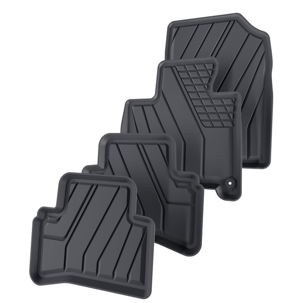 Tapis de sol en TPE adapté pour Hyundai Tucson III SUV (2020-....) - aussi pour Mild Hybrid; non pour HEV Hybrid et Plug-in Hybrid - tapis de voiture - noir
